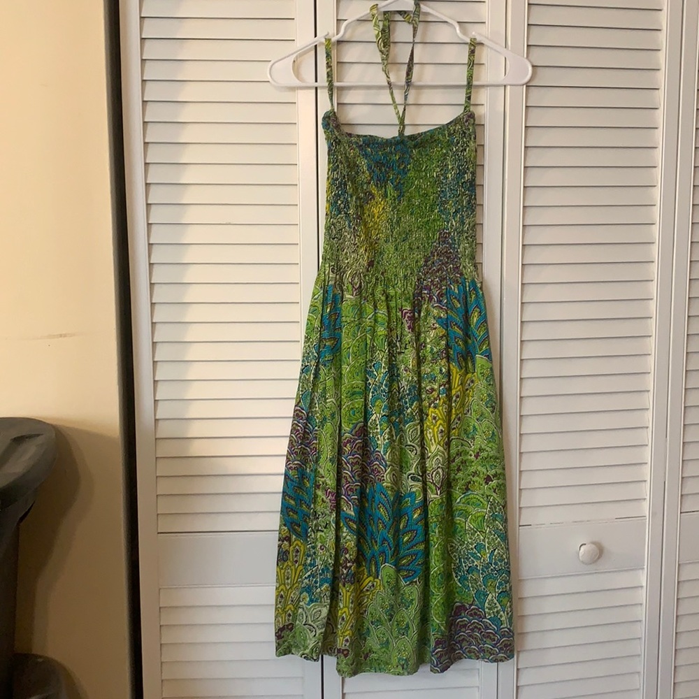 Green Patterned Women's Dress